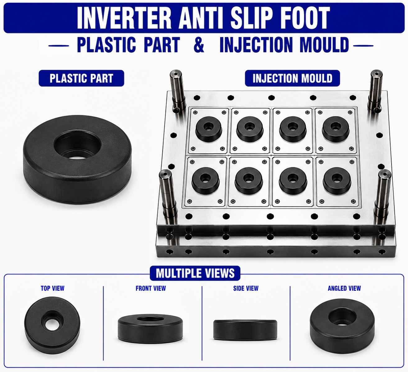 Inverter Plastic Anti Slip Foot Mould and Moulding Service